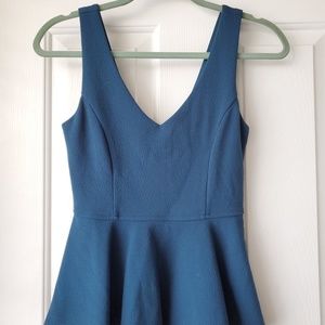 Blue V neck tank